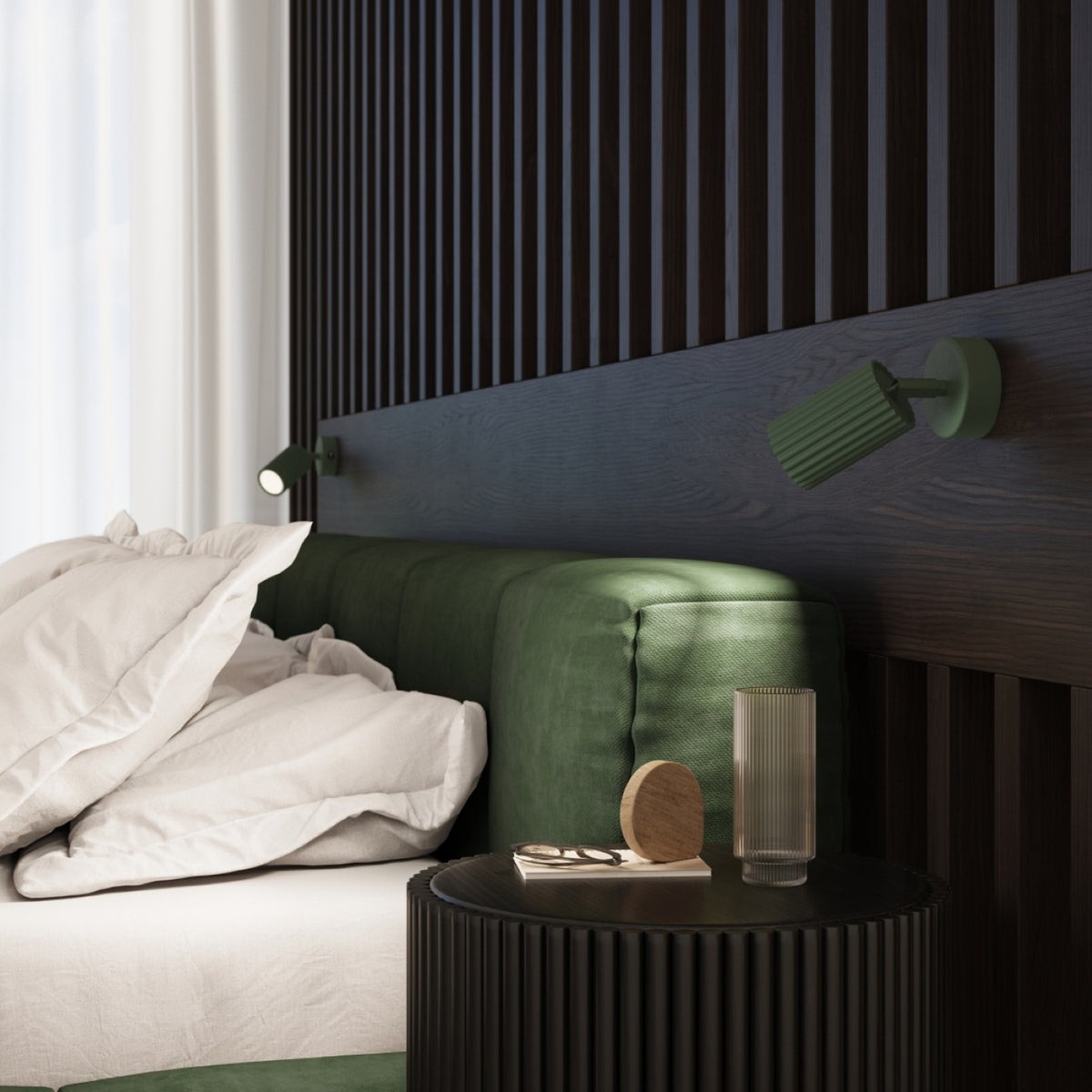 Olive Green Triple Ribbed Spotlight Cluster technical view and dimensions reference