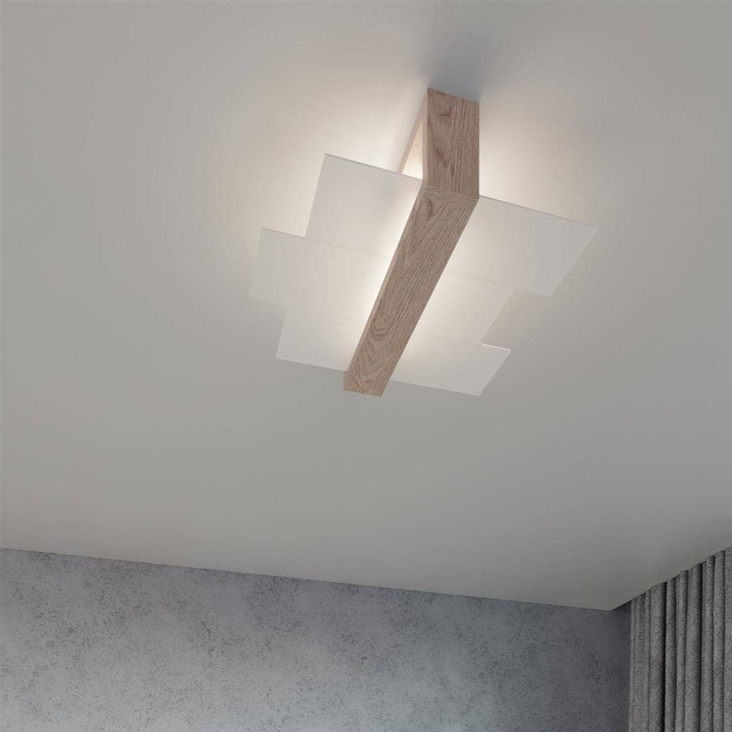 Light-on White Geo Ceiling and Wall Lamp for Bathroom, Bedroom, Dining Room, Hallway, Kitchen and Living Room