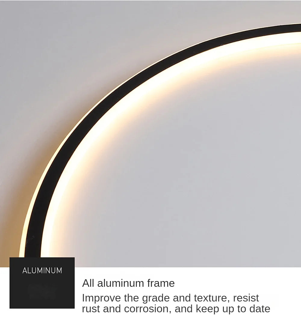 Aluminum Ring Led Semi Flush Ceiling Light