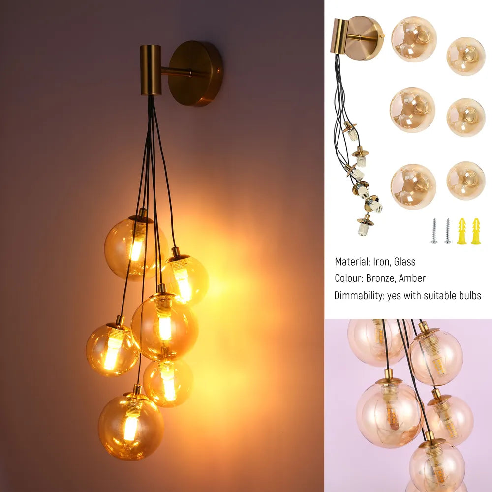 Cluster Globe Cascade Wall Light product photograph showing design detail and finish
