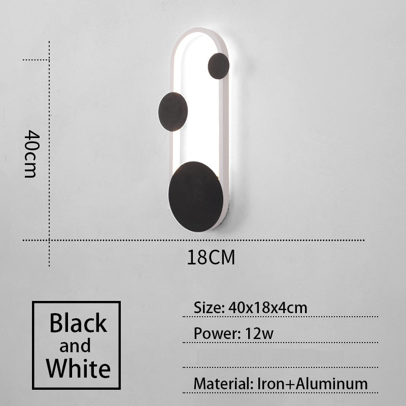 Dimensions of Oval White Dreake Modern Wall Sconce Light