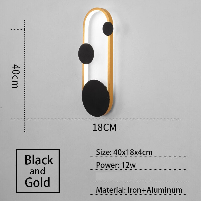 Dimensions of Oval Gold Dreake Modern Wall Sconce Light