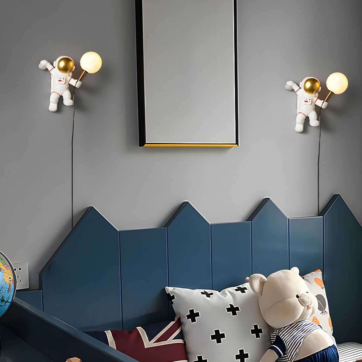 Astronaut Holding Moon Wall Light