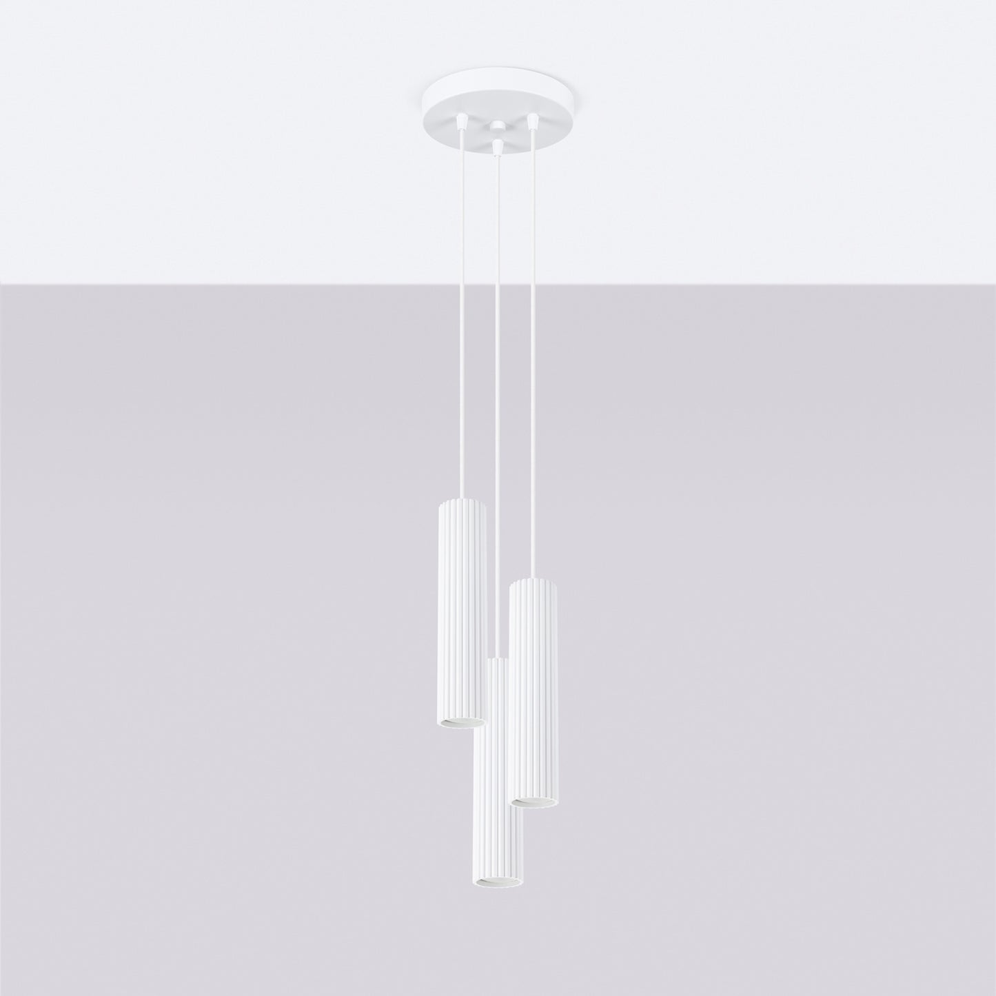 Taupe Triple Ribbed Pendant Cluster close-up detail of texture and fitting