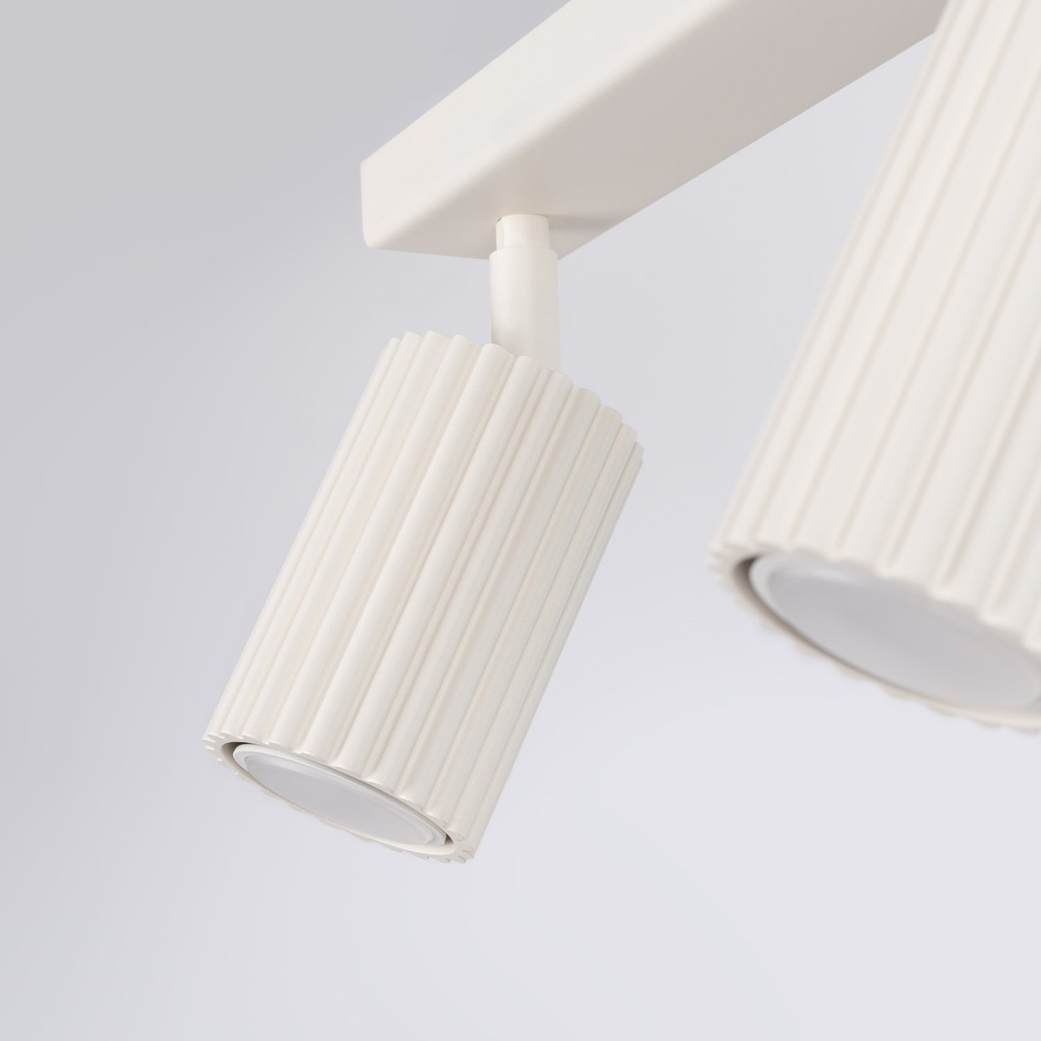 Beige Twin Ribbed Surface Spotlight technical view and dimensions reference