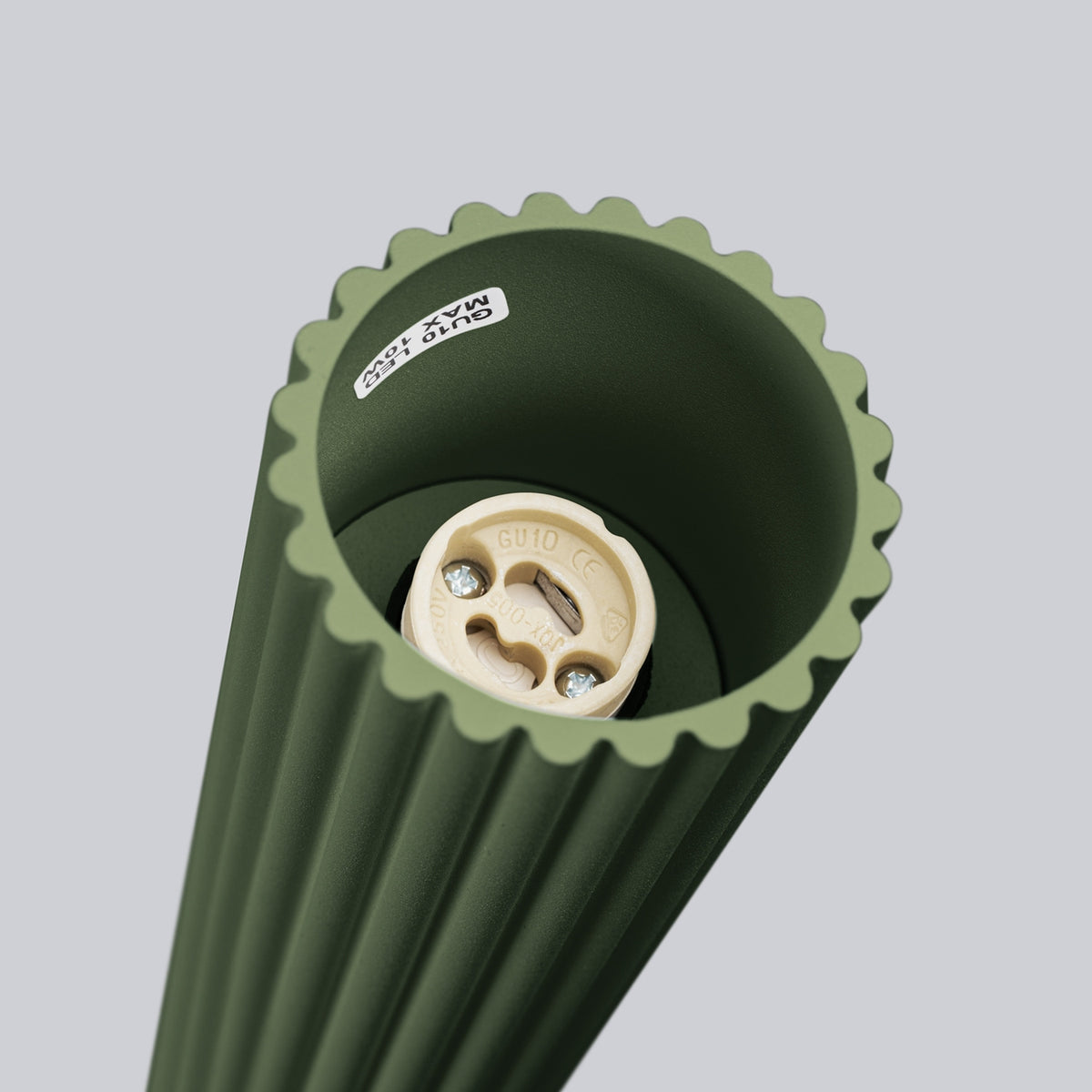 White Pillar Ribbed Cylinder Ceiling Light 60cm technical view and dimensions reference