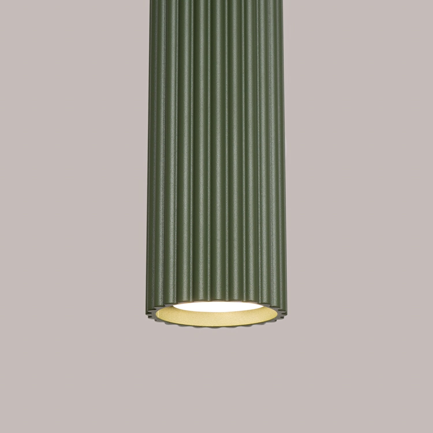 Gold Ribbed Cylinder Pendant Light technical view and dimensions reference