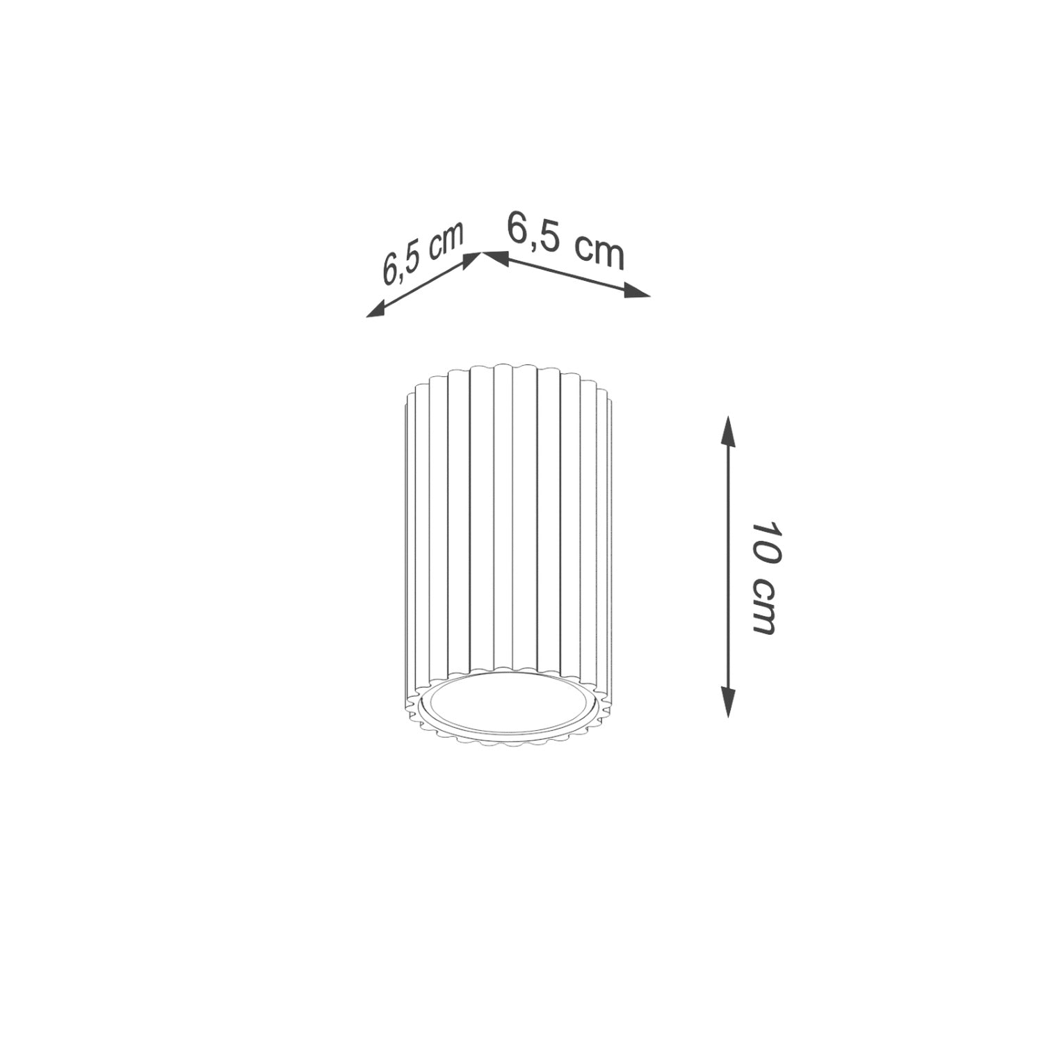 Taupe Ribbed Surface Spotlight technical view and dimensions reference