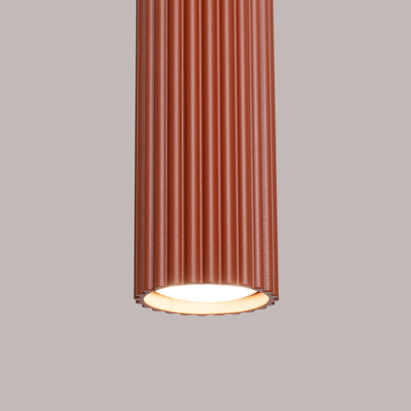 Red Ochre Triple Ribbed Pendant Bar technical view and dimensions reference