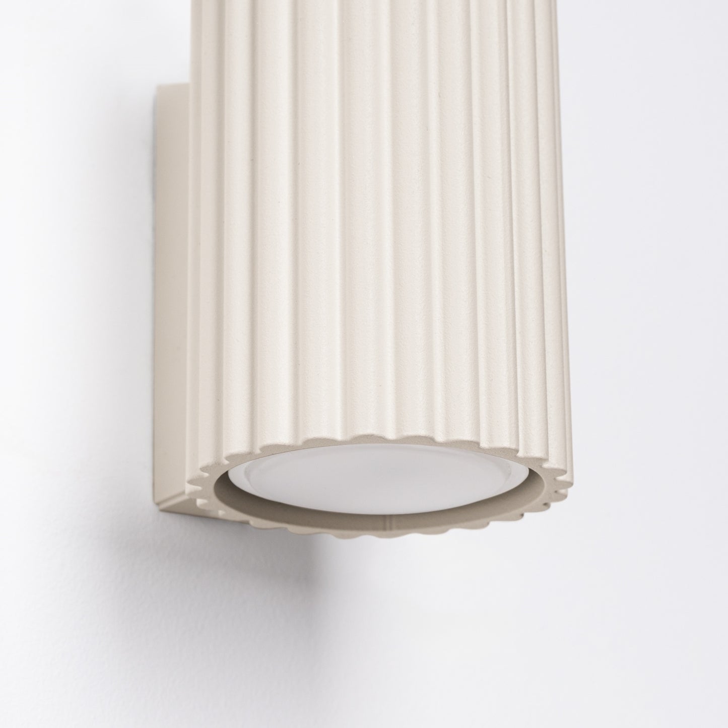Gold Mini Ribbed Cylinder Wall Light technical view and dimensions reference