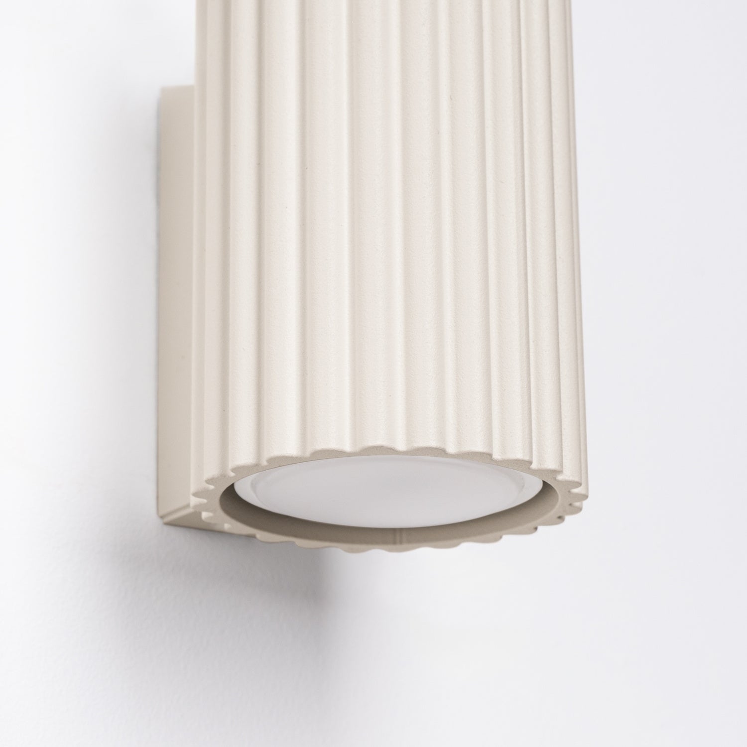 Gold Mini Ribbed Cylinder Wall Light technical view and dimensions reference
