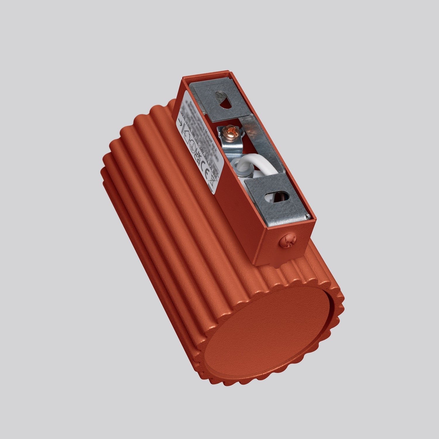 Gold Mini Ribbed Cylinder Wall Light technical view and dimensions reference
