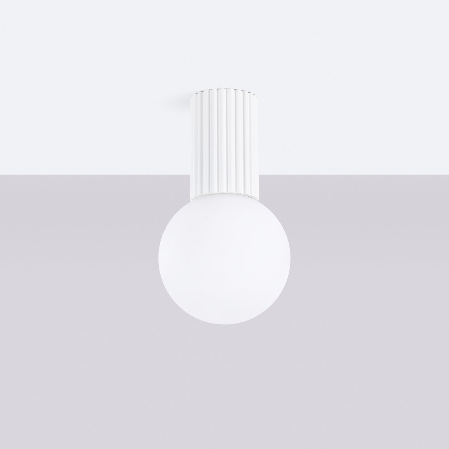 Ultramarine Opal Glass Globe Ceiling Light IP44 technical view and dimensions reference