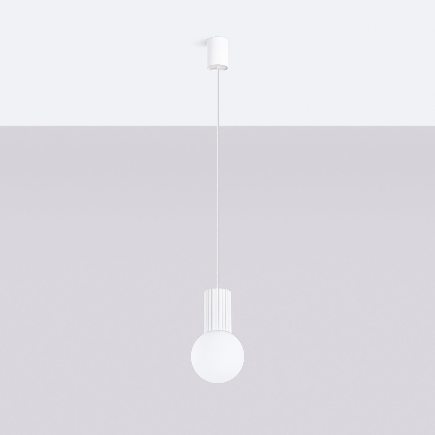 Burgundy Opal Glass Globe Pendant Light technical view and dimensions reference