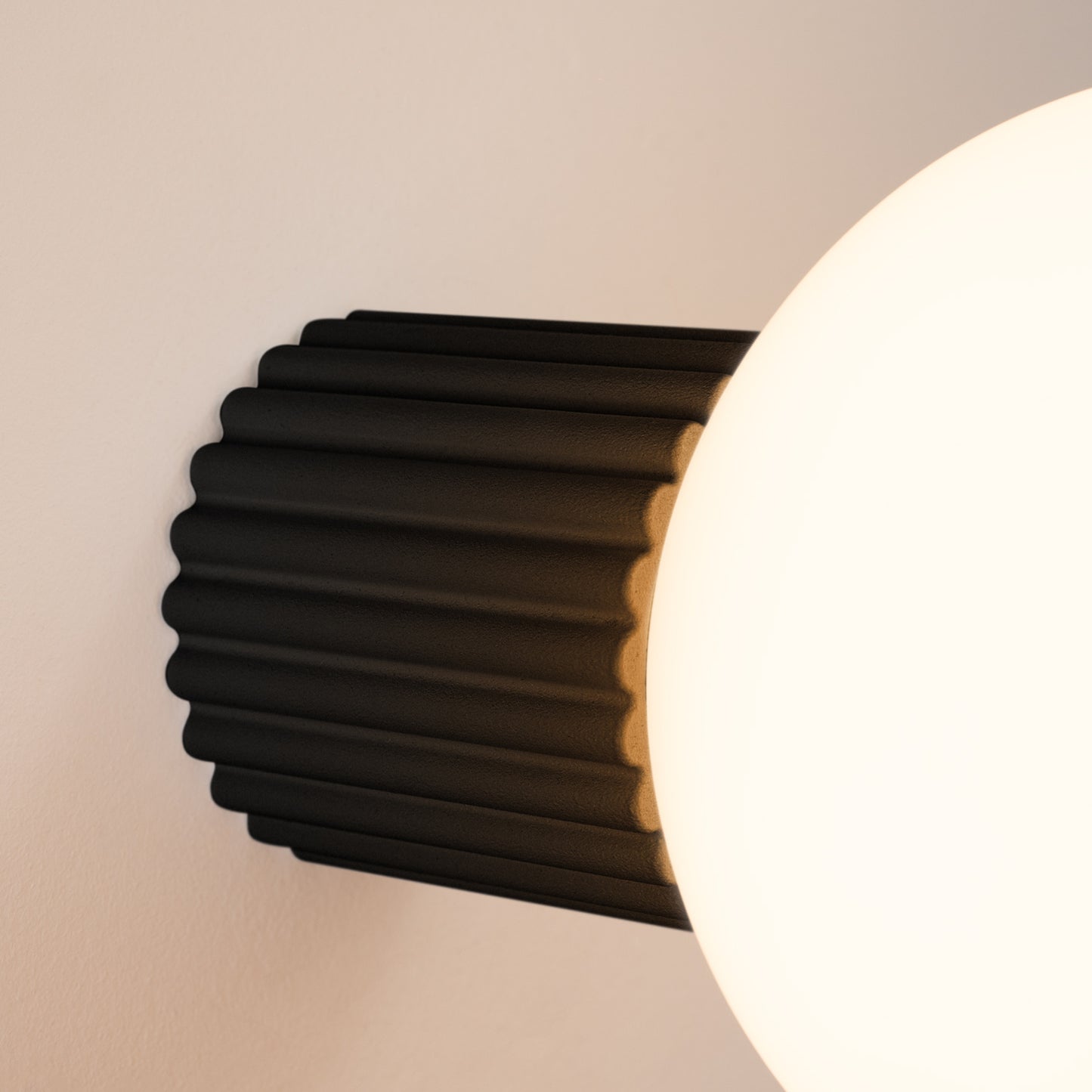 Mocha Opal Glass Globe Wall Light IP44 technical view and dimensions reference