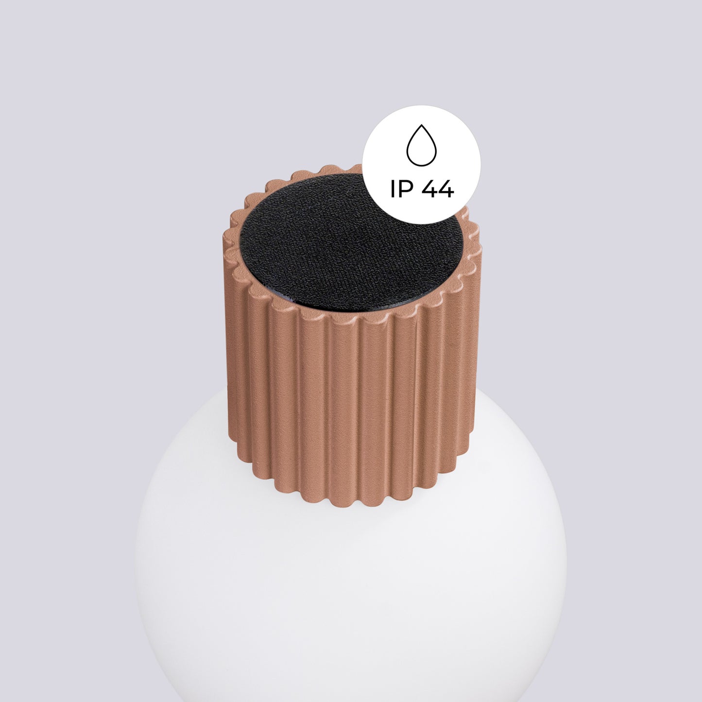 Mocha Opal Glass Globe Wall Light IP44 technical view and dimensions reference