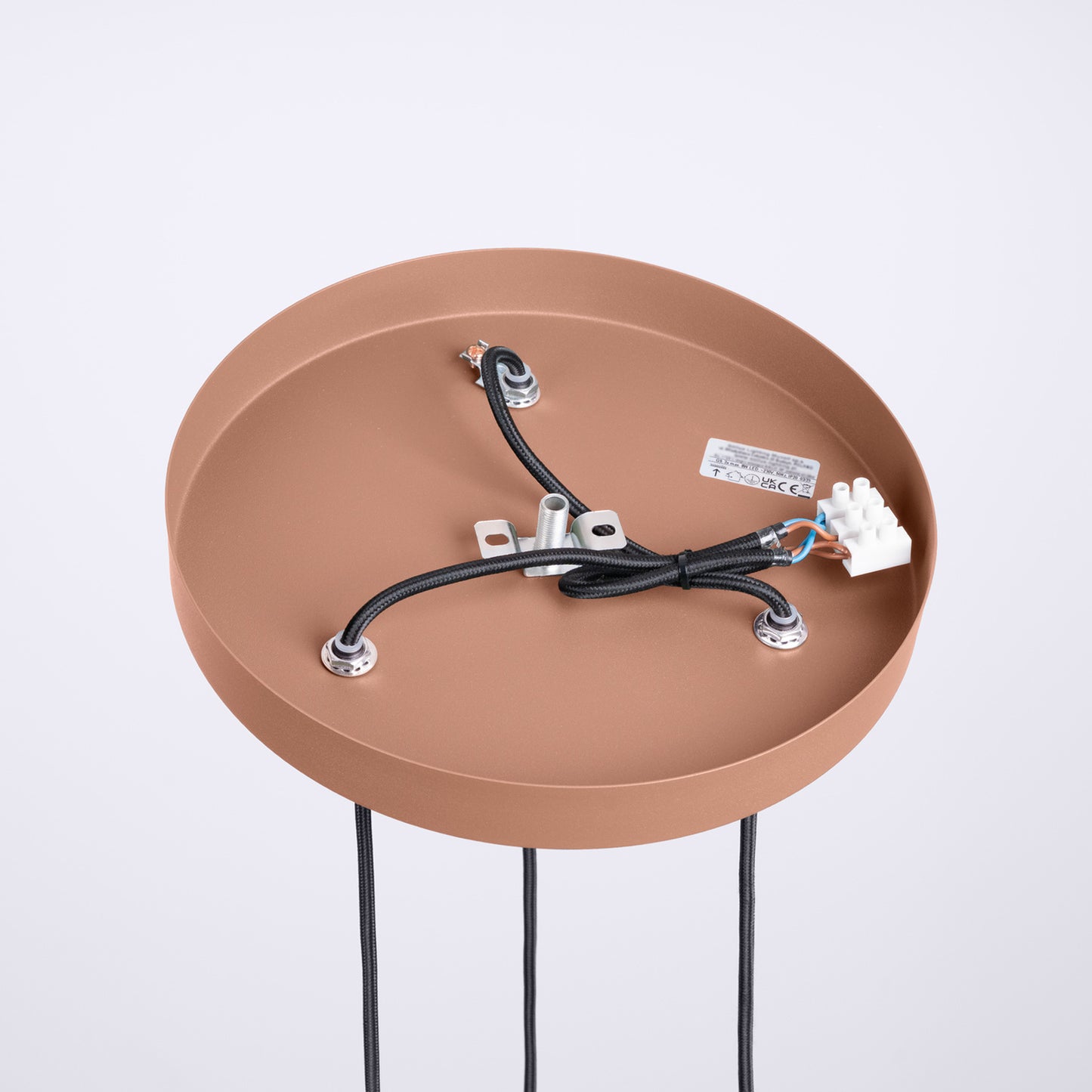 Peach Triple Glass Globe Pendant Cluster technical view and dimensions reference