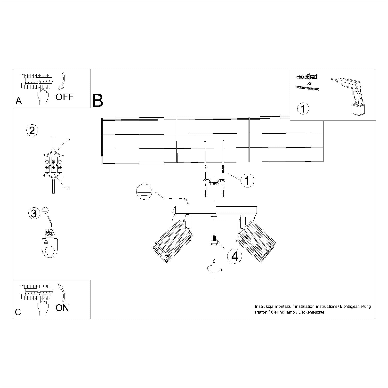 Red Ochre Quad Ribbed Spotlight Cluster technical view and dimensions reference
