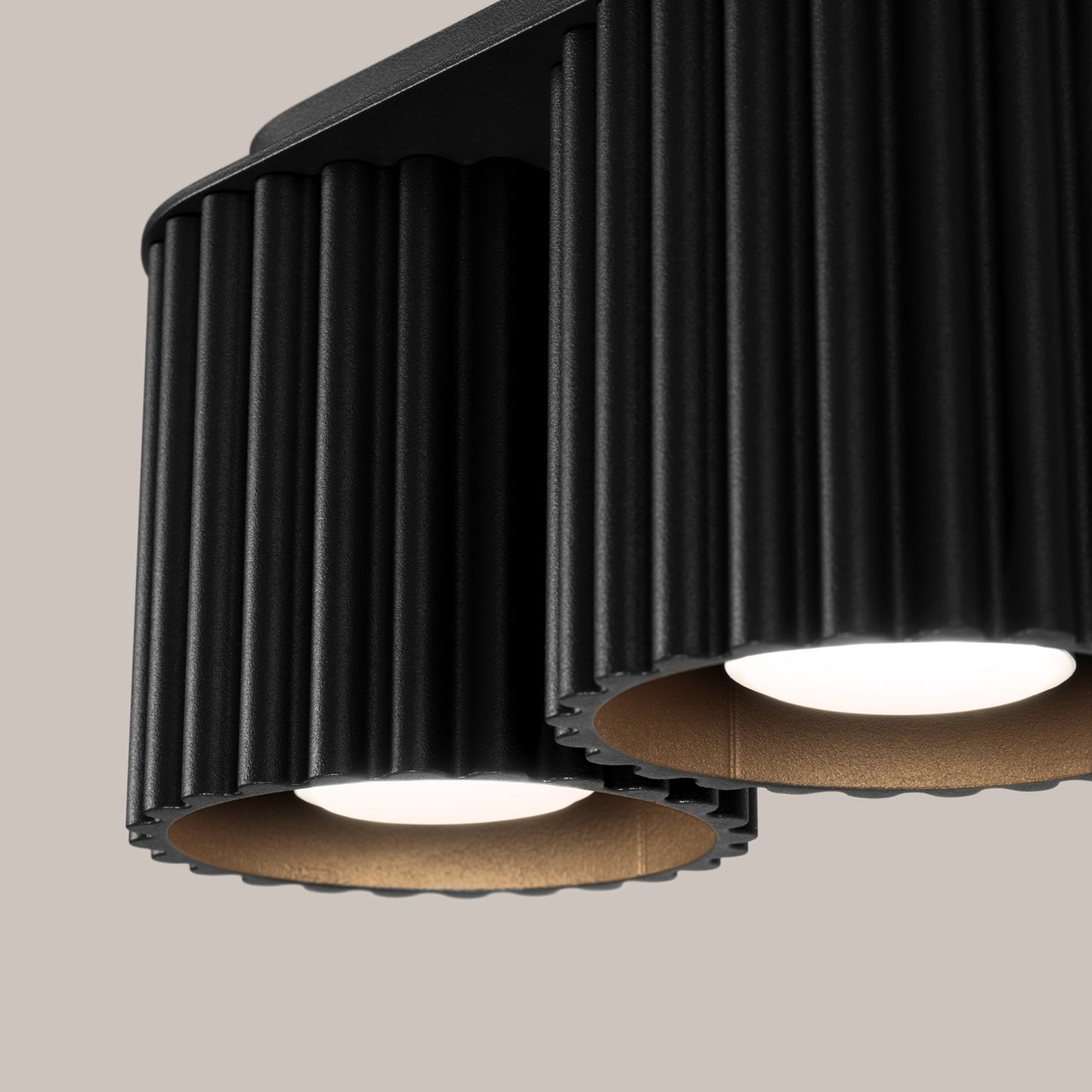 Taupe Twin Cube Surface Spotlight Bar technical view and dimensions reference