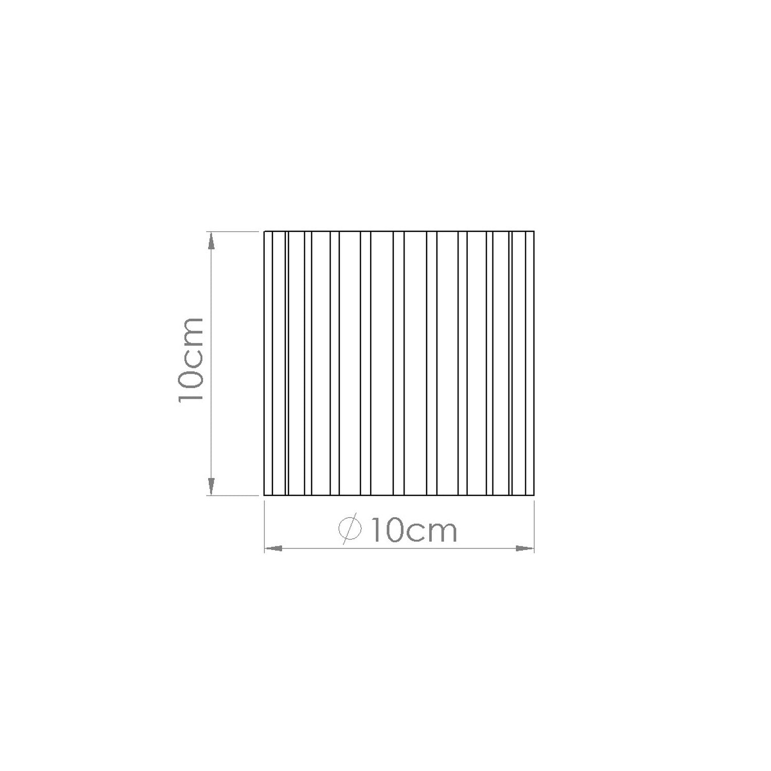 Red Ochre Square Cube Surface Spotlight technical view and dimensions reference