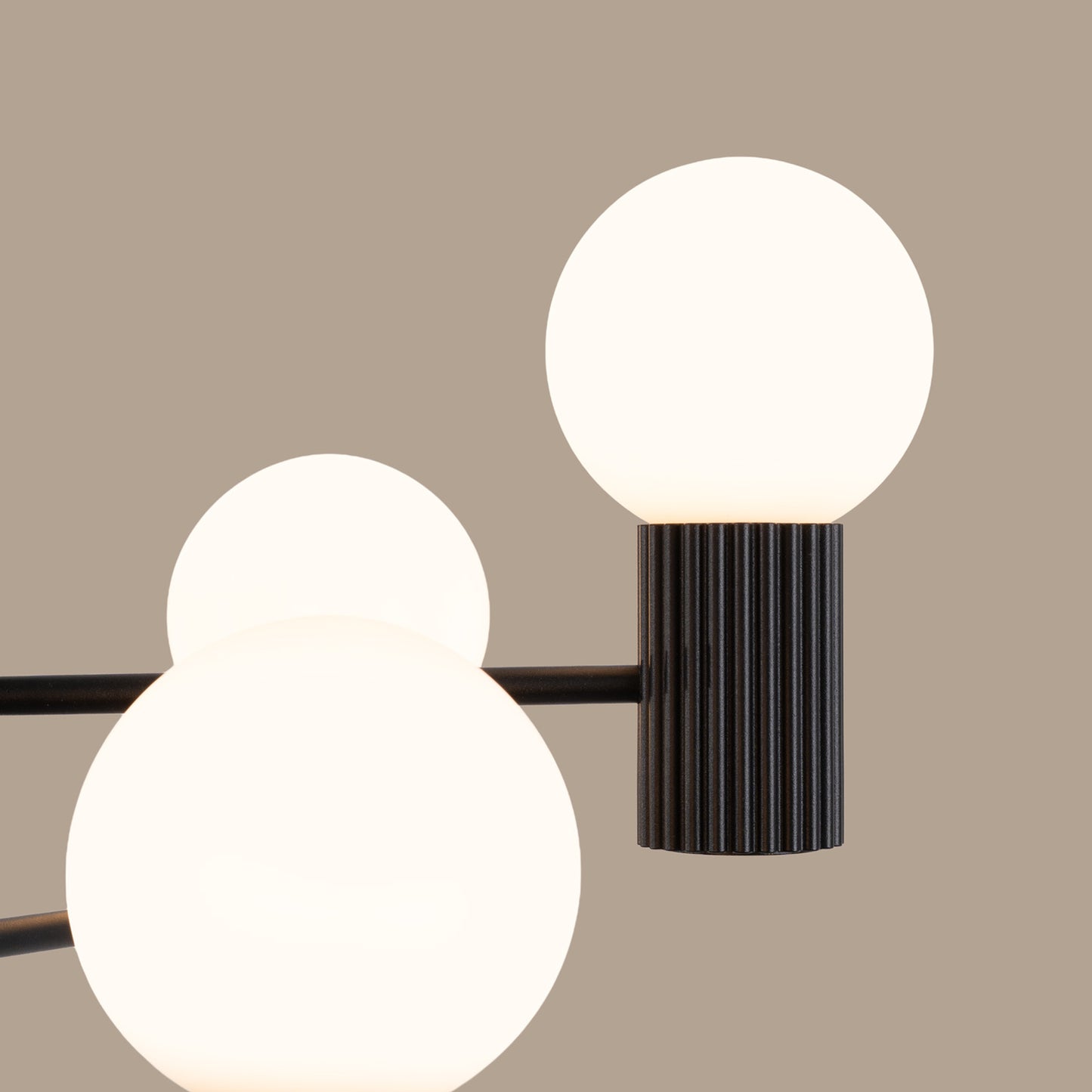 White 6 Light Glass Globe Chandelier technical view and dimensions reference