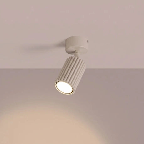 Fence Wall Light with Switch - Modern Ribbed Metal Bedside Lamp