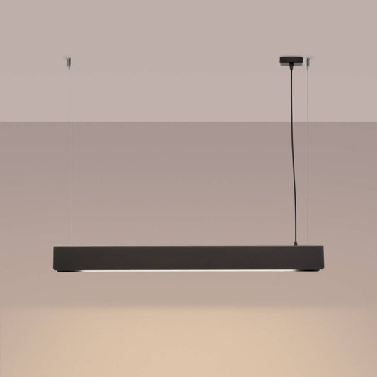 Chic White Linear Pendant Chandelier High Ceiling Light for Living Room, Kitchen and Dining Room 