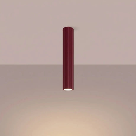 Pillar Ribbed Cylinder Ceiling Light 60cm - GU10 Statement Surface Downlight