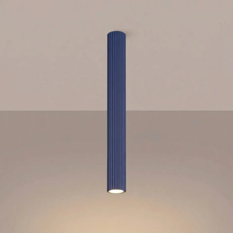 Pillar Ribbed Cylinder Ceiling Light 60cm - GU10 Statement Surface Downlight
