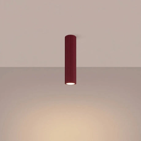 Tall Ribbed Cylinder Ceiling Spotlight - GU10 Surface Downlight Hallway