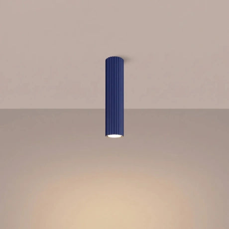 Tall Ribbed Cylinder Ceiling Spotlight - GU10 Surface Downlight Hallway