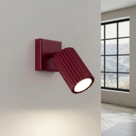Ribbed Tube Wall Light - Adjustable GU10 Spotlight Bedside Reading Lamp