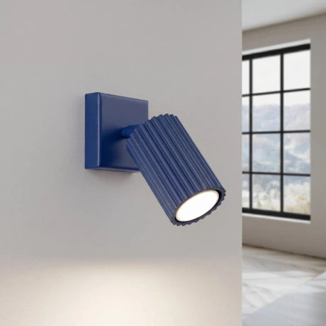 Ribbed Tube Wall Light - Adjustable GU10 Spotlight Bedside Reading Lamp