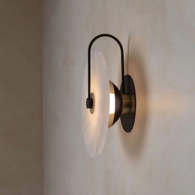 Warm white marble wall light