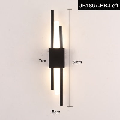 Dimensions of Black Left Emporium LED Glass Wall Lamp for Kitchen, Dining Room, Living Room, and Bedroom
