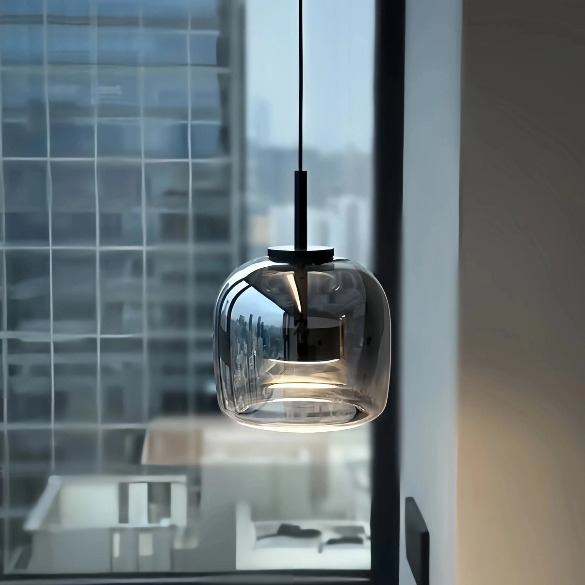 Black ceiling lantern style lighting — Dildale and Kudo in entryway