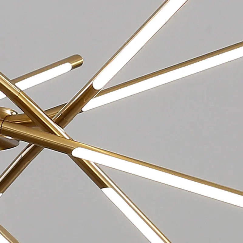 Golden Chrome Chandelier Ceiling Light Tubes for Dinning Room, Hallway and Living Room