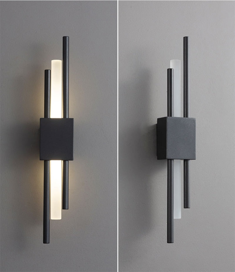 Set of 2 Light-on and Light-off Black Right Emporium LED Glass Wall Lamp for Kitchen, Dining Room, Living Room, and Bedroom