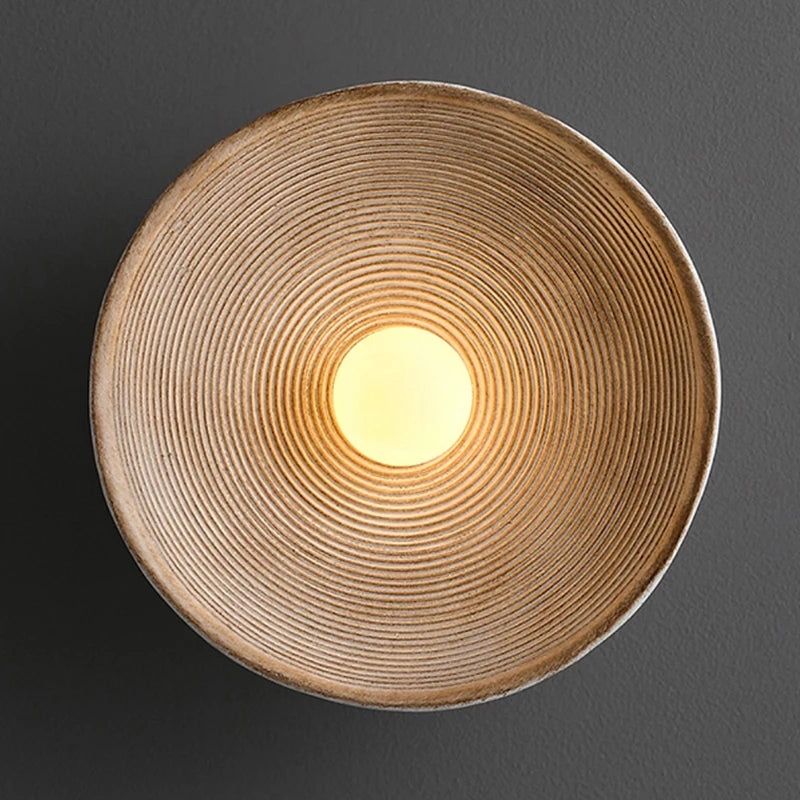 Close-up of Light-on Desert Wall Lamp for Kitchen, Dining Room, Living Room, Bathroom and Bedroom placed on gray wall