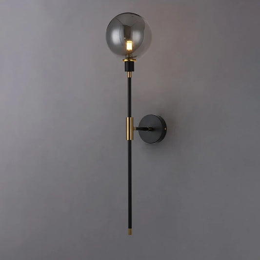 Light-on Black Glass Sizzle Wall Light for Bedroom, Dining Room, Kitchen, and Living Room