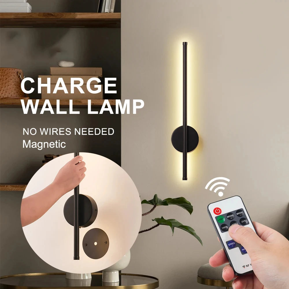 remote controlled rechargeable wall light 
