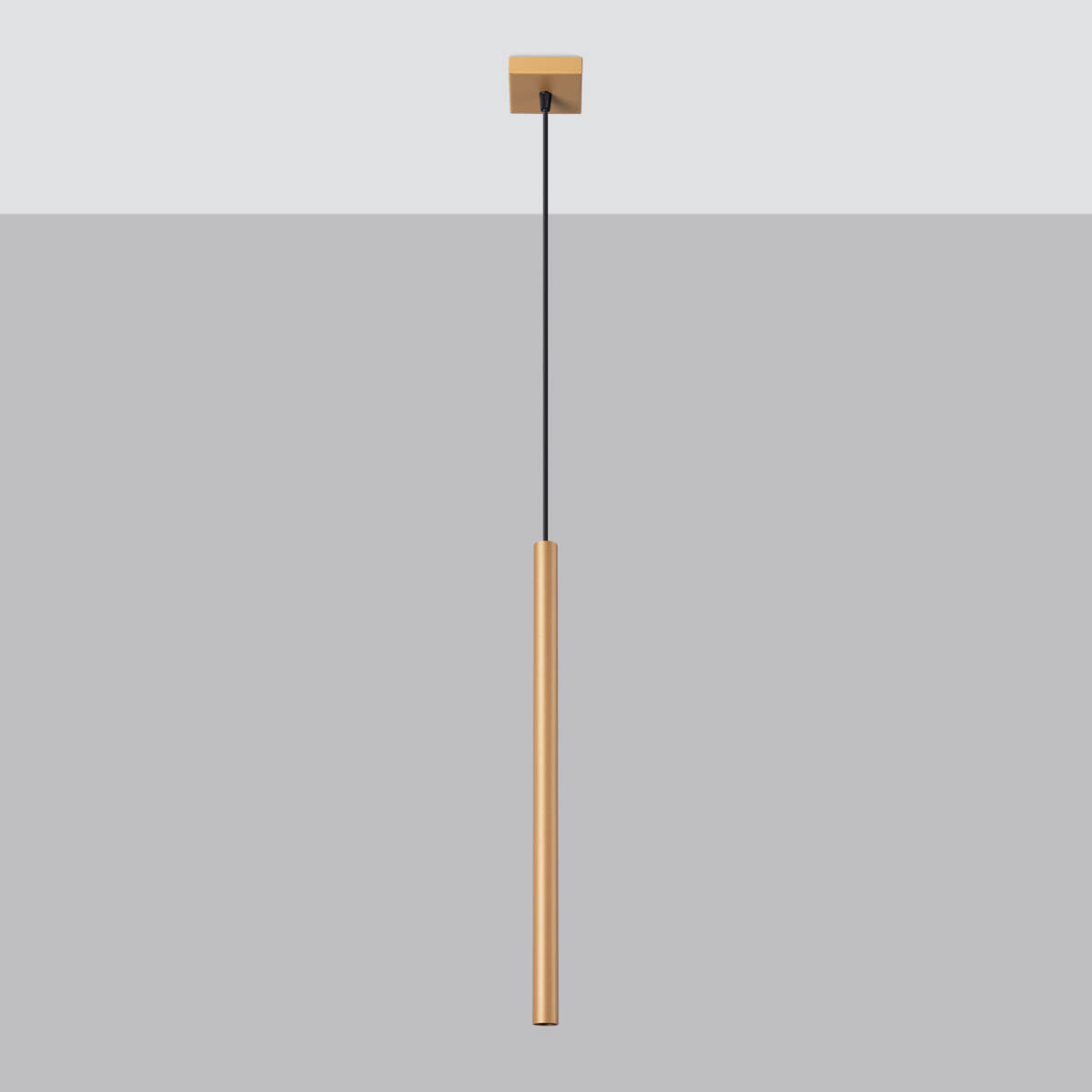 Complete Picture of Single Head Trip Gold Pendant Ceiling Light for Hallway, Kitchen, Living Room, Dining Room, and Bedroom hanging on the ceiling