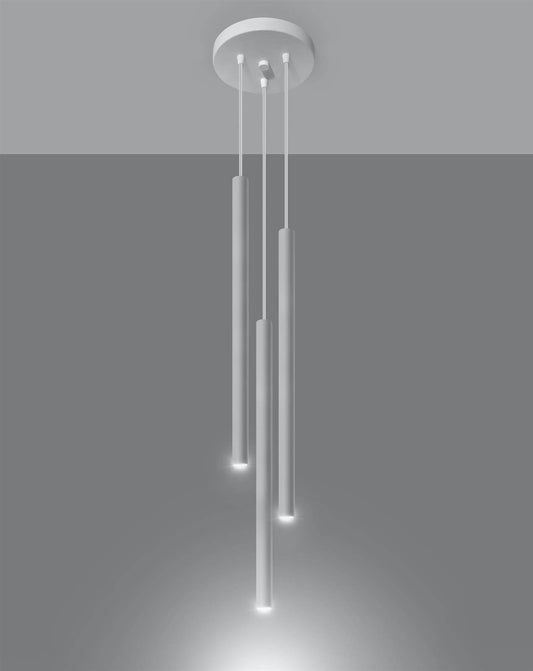 Light-on Single Head Trip White Pendant High Ceiling Light for Bathroom, Bedroom, Dining Room, Hallway, Kitchen and Living Room