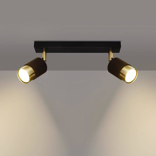 Trip Track Light in gold and black, ideal for ceiling and wall lighting in bathrooms, bedrooms, dining rooms, hallways, kitchens, and living rooms