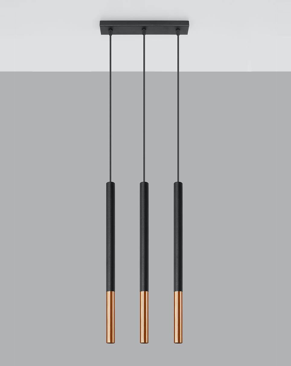 Trip Triple Copper Pendant Chandelier Ceiling Light for Kitchen, Living Room, Dining Room and Bedroom
