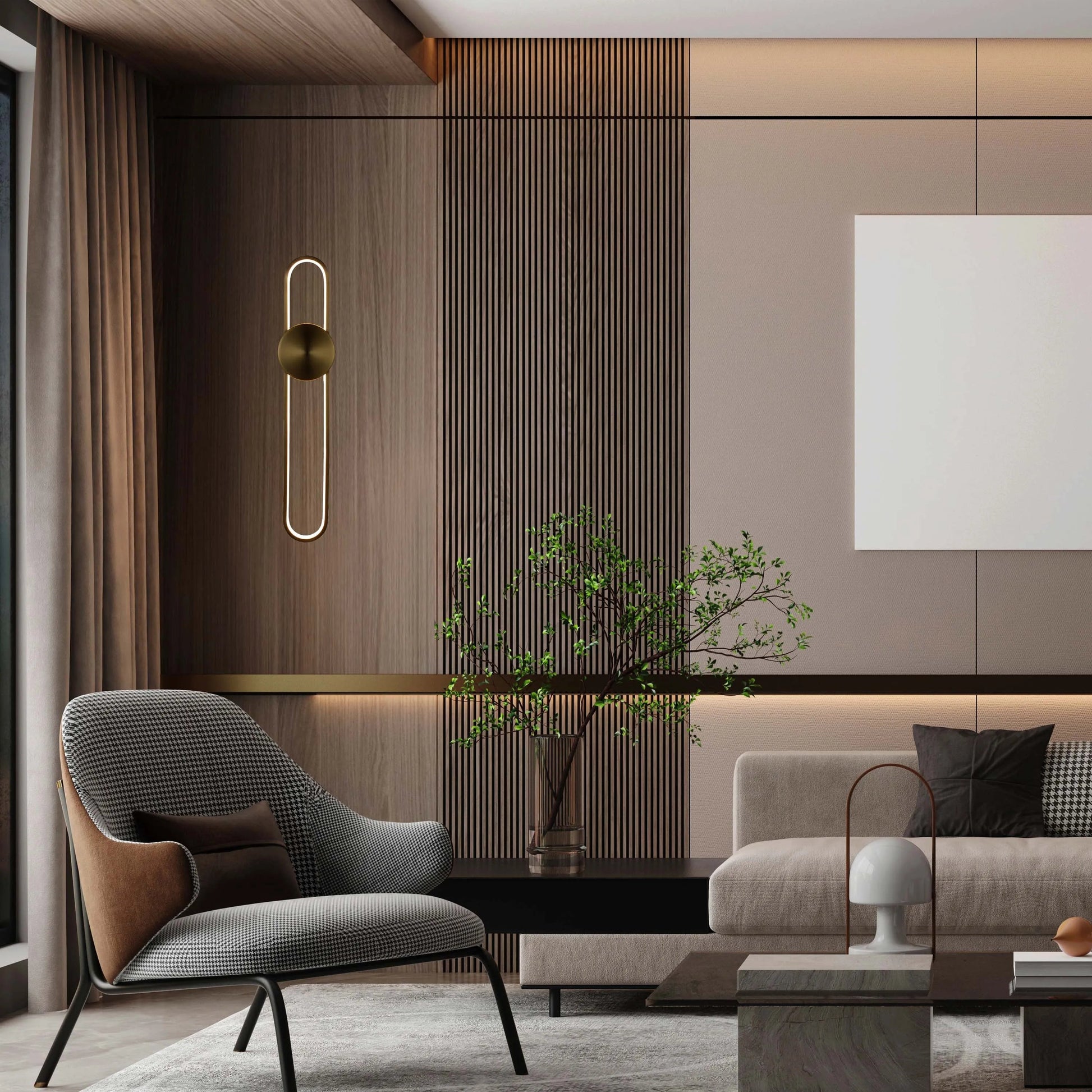 Elliptical Disc LED Wall Light product photograph showing design detail and finish