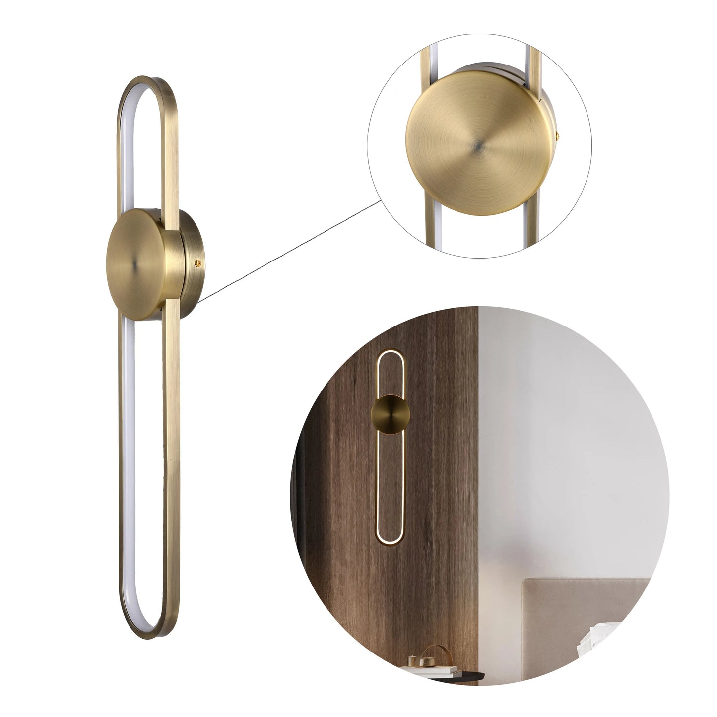 Elliptical Disc LED Wall Light product photograph showing design detail and finish