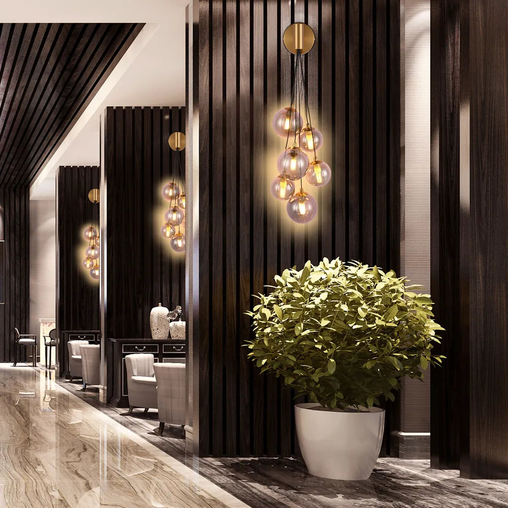 Cluster Globe Cascade Wall Light product photograph showing design detail and finish