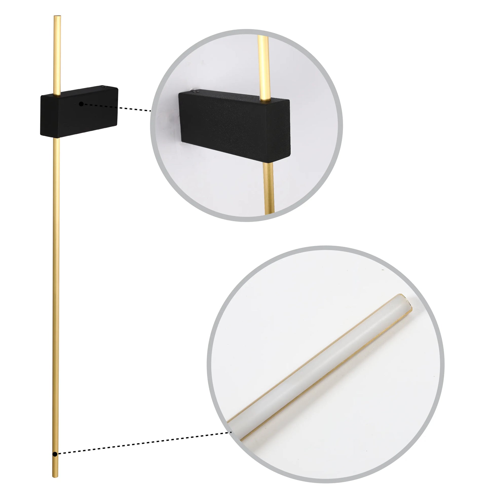 Black Aurora Linear LED Wall Light product photograph showing design detail and finish