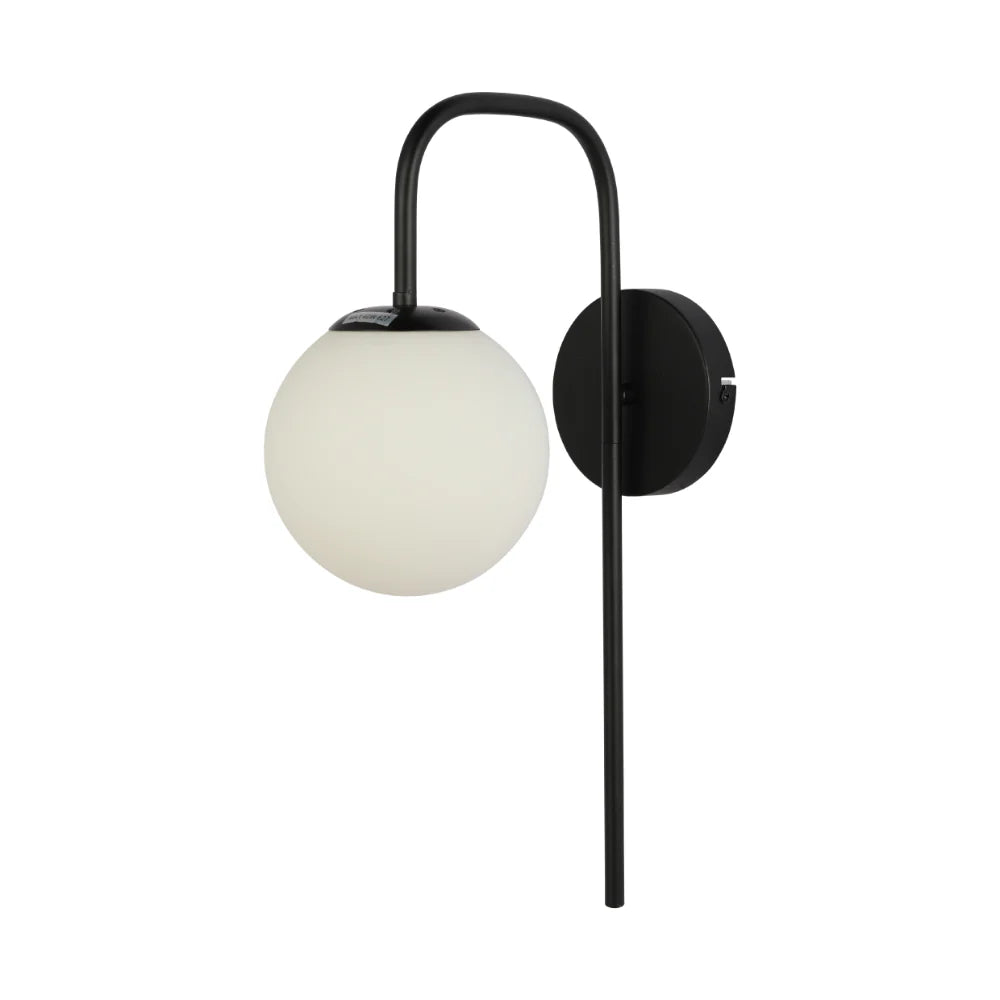 Opal Globe Bedside Wall Light product photograph showing design detail and finish